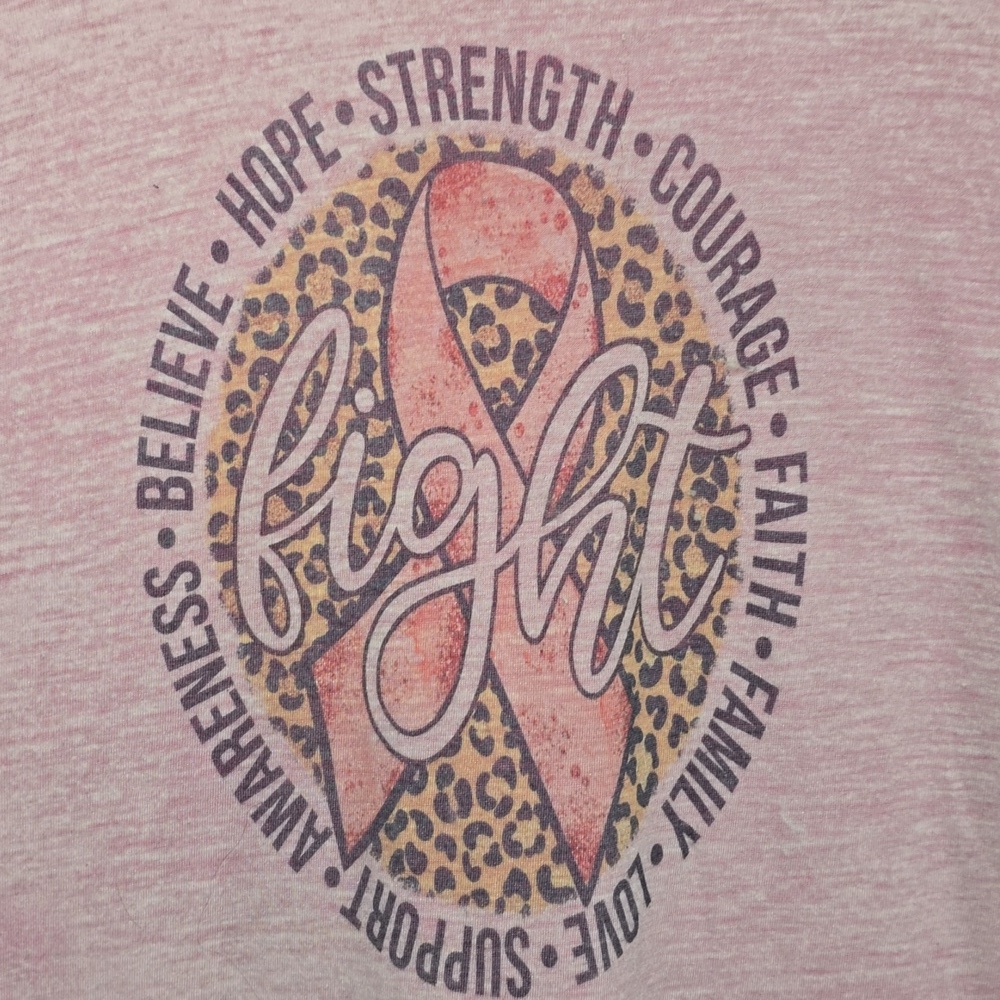 Canvas Bleached Breast Cancer Awareness T-shirt Womens Size 4x - Picture 2 of 7